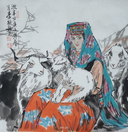 Chinese painting-Exotic lady.  room decoration