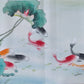 Chinese painting-fine art. Fish and lotus.  Bedroom decoration