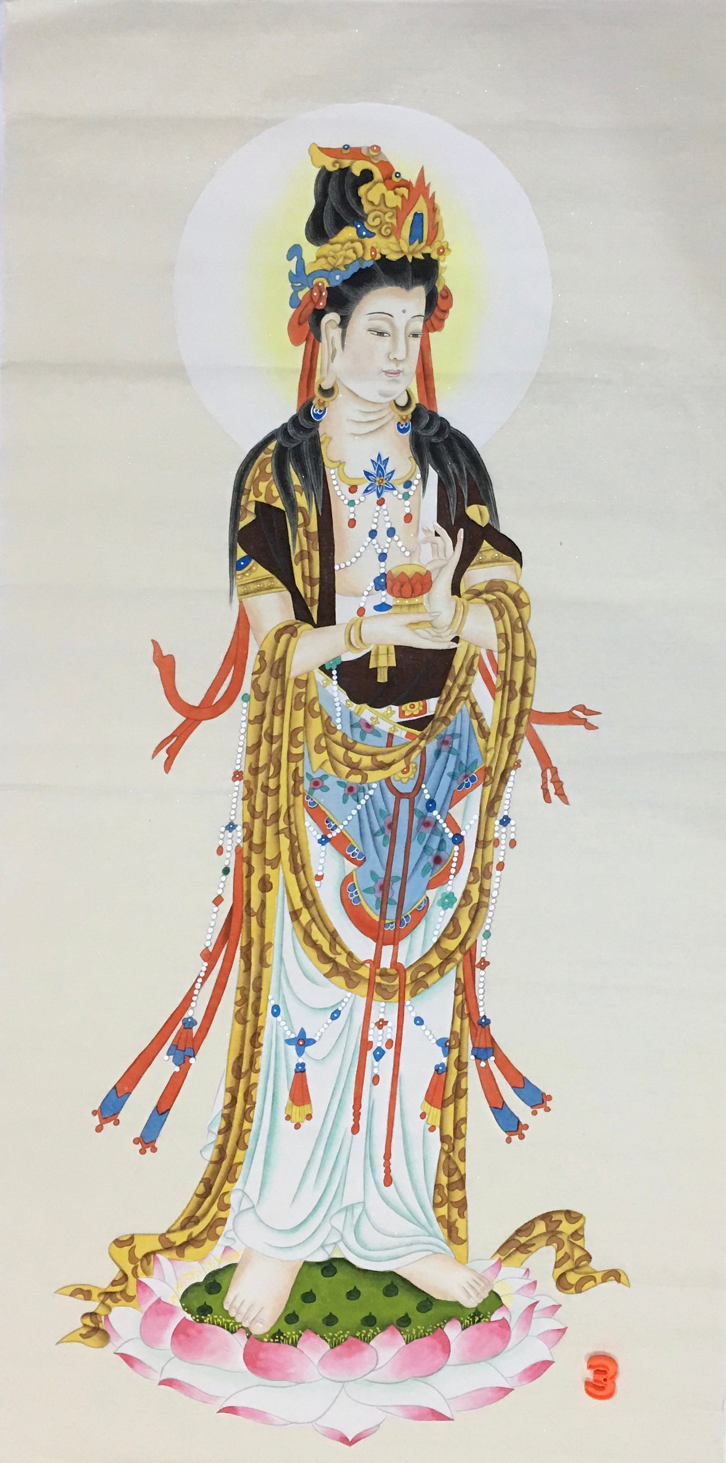 Chinese Painting-  Guanyin,Buddha.  Buddhism decoration