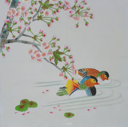 Chinese painting-Chinese birds.  Birds and flowers. Living room or study decoration